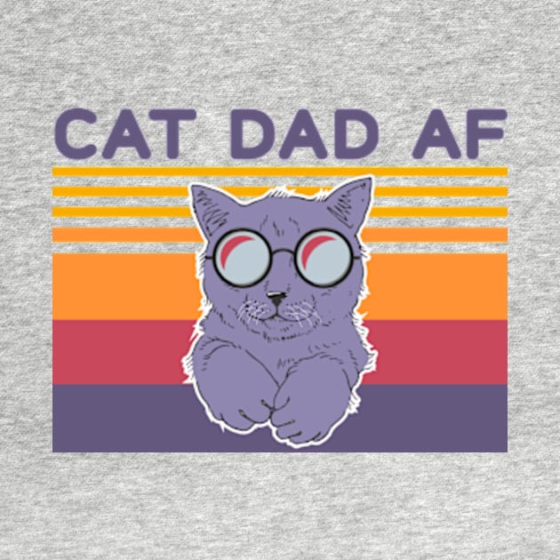 Cat Dad Af Glasses Vintage by podesigns